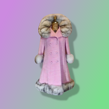 Load image into Gallery viewer, 60s Baby Pink Lilli Ann Princess Mod Double Breasted Norwegian Silver Fox Fur Coat Thick Wool Swing or Fit and Flare