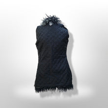 Load image into Gallery viewer, Coat Black Leather and Curly Lamb Fit and Flare Made in Italy