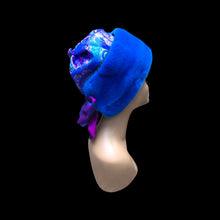 Load image into Gallery viewer, Cobalt Blue Silk and Mink Brocade Hat