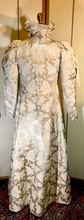 Load image into Gallery viewer, Vintage Ingrid Bergman Film Noir 1940's Heavy Silk Brocade Satin Fit Flare Opera Wedding Dress Dressing Kimono Asian Victorian Inspired