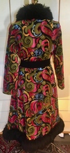Load image into Gallery viewer, 60s Tapestry Carpet Coat Needlepoint Embroidered Shearling Russian Princess Coat M/L Festive Winter