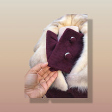 Load image into Gallery viewer, Vintage Wine Maroon Wool Mad Men 60’s Mohair Peacoat with Cross Mink Collar Mod