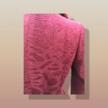 Load image into Gallery viewer, Vintage Wine Maroon Wool Mad Men 60’s Mohair Peacoat with Cross Mink Collar Mod