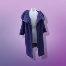 Load image into Gallery viewer, “For Mike” Vintage Purple Elegant Swing Coat with Massive Sheared Beaver Dyed Collar Glamour