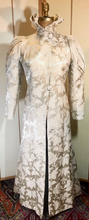 Load image into Gallery viewer, Vintage Ingrid Bergman Film Noir 1940's Heavy Silk Brocade Satin Fit Flare Opera Wedding Dress Dressing Kimono Asian Victorian Inspired