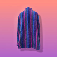 Load image into Gallery viewer, 60’s 70’s Purple Blue Pink Magenta Cape Poncho 100% Wool Made in Ireland