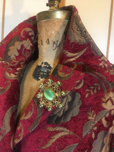 Load image into Gallery viewer, Red Gold Velvet Tapestry Carpet Coat Princess Light Small Medium Spring Fall Holiday