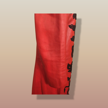 Load image into Gallery viewer, Vintage 70’s 80’s Embroidered Red Leather Coat Black Fox Fur Trim