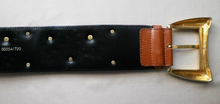 Load image into Gallery viewer, 80s Brown Studded ESCADA BELT Gorgeous Tan Color Golden Studded VTG 80s W Germany_Fits 26 - 27.5&quot;