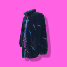 Load image into Gallery viewer, Zuki Luxury Sheared Beaver Purple Blue Black Fur Coat