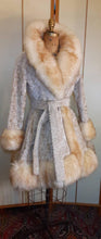 Load image into Gallery viewer, Women's Vintage Coat- 60s 70s White Cream Princess Pinup Coat Thick with Shearling Fit Flare penny lane almost famous