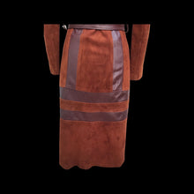 Load image into Gallery viewer, 70’s Rust Suede and Leather Inlay Coat Spy Trench