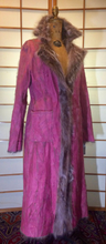Load image into Gallery viewer, Reversible Pink Suede Fur Coat -Magenta Genuine Made In Paris, DEADSTOCK M/L Penny Lane Made in Paris Afghan Almost Famous