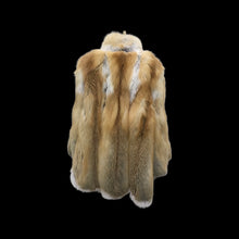 Load image into Gallery viewer, Red Fox Fur Coat with White Scalloped Tips