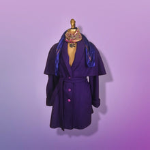 Load image into Gallery viewer, Purple Wool Cape Coat