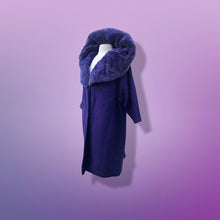 Load image into Gallery viewer, “For Mike” Vintage Purple Elegant Swing Coat with Massive Sheared Beaver Dyed Collar Glamour