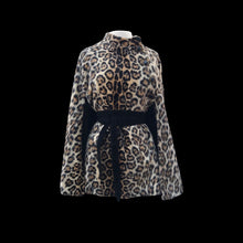 Load image into Gallery viewer, 60’s Leopard Cape Poncho Jaguar Print Faux Fur One Size Fits All