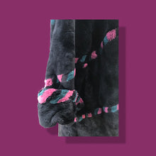 Load image into Gallery viewer, Fur Sheared Beaver Full Length Black Pink Intarsia Carved Zuki Style Coat
