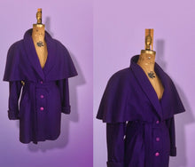 Load image into Gallery viewer, Purple Wool Cape Coat