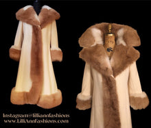 Load image into Gallery viewer, 60’s Camel Coat Printed Vicuna Fur Wool Cashmere Rare Collectible