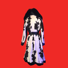 Load image into Gallery viewer, Couture  New Jaguar Mink Fox Fur Lamb Leather Princess Scalloped Coat Black and White Brand New