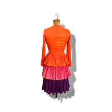 Load image into Gallery viewer, 70’s Three Tier Rainbow Pleated Dress Couture Made in Italy