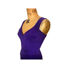 Load image into Gallery viewer, 80’s 90’s Purple Bandage Tadashi Dress Fitted