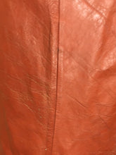 Load image into Gallery viewer, 70’s Butterscotch Leather Trench Coat with Gold Detail Made in Israel