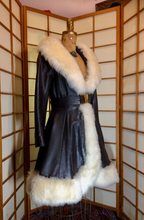 Load image into Gallery viewer, Leather Shearling Lamb Coat- Princess Cut Mod Hippy 60s 70s Penny Lane Almost Famous Russian Princess S/M
