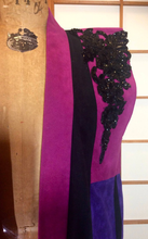 Load image into Gallery viewer, 80s Pink Purple Suede Vest Long Boho Glam Rodeo Sequined Beaded Vintage Long Full Length Vest Duster Magenta and Purple, S/M/L Free Size