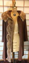 Load image into Gallery viewer, 50s Scallop Mink Swing Coat-- Hazel Mink Brown Wool Open Size 50s 60s Mod S/M/L Jackie Kennedy