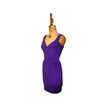 Load image into Gallery viewer, 80’s 90’s Purple Bandage Tadashi Dress Fitted