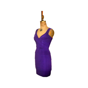 80’s 90’s Purple Bandage Tadashi Dress Fitted