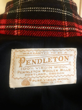 Load image into Gallery viewer, Plaid Pendleton Wool Red Double Breasted Fit Flare Princess Wool Coat S/M