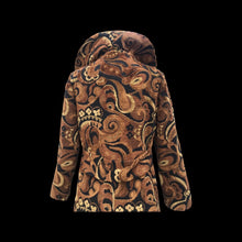 Load image into Gallery viewer, Vintage Tapestry Carpet Gold Brown Fur Trim Princess Coat