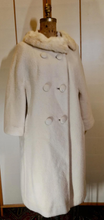 Load image into Gallery viewer, 60s Lilli Ann White Swing Mink Double Breasted Wool Coat Flexible Size S/M