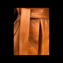 Load image into Gallery viewer, Vintage Leather Cape Coat Butterscotch Trench Spy