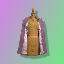 Load image into Gallery viewer, 70’s Vintage Purple Lavender Leather Coat Double Breasted Iconic 70’s Collar