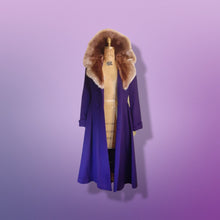 Load image into Gallery viewer, 40’s Vintage Purple Coat with Massive Mouton Ombré Collar Fit and Flare “New Look” Post World War II