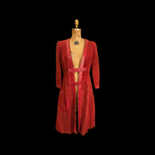 Load image into Gallery viewer, Italian Leather 70’s Red Suede and Snakeskin Coat