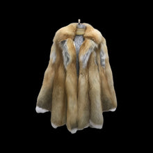 Load image into Gallery viewer, Red Fox Fur Coat with White Scalloped Tips