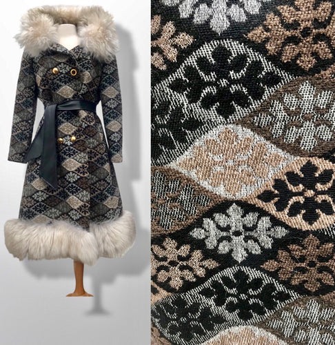 60’s 70’s Tapestry Shearling Penny Lane Boho Coat