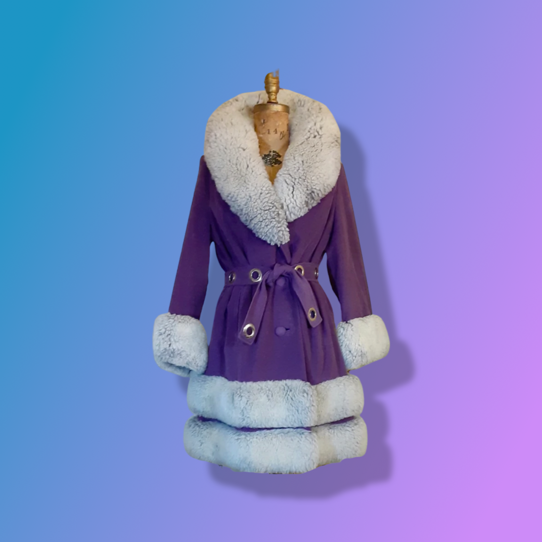 Vintage purple hot sale fur coat