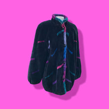 Load image into Gallery viewer, Zuki Luxury Sheared Beaver Purple Blue Black Fur Coat