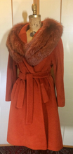 Load image into Gallery viewer, Lilli Ann Orange Coat Dyed Fox Fur Princess and Swing Style One Size Fits Most S/M/L