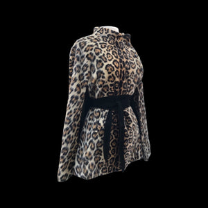 60’s Leopard Cape Poncho Jaguar Print Faux Fur One Size Fits All