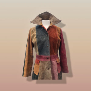 Patchwork sales suede jacket