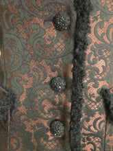 Load image into Gallery viewer, 80s Lace Mesh Black Brown Steampunk Victorian Spring Light Coat