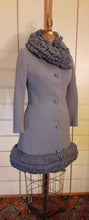 Load image into Gallery viewer, Vintage Lilli Ann Women's 60s Couture Sleek Mod Dress Coat Set Gray Knit Fitted Wool So Mad Men