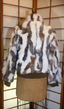 Load image into Gallery viewer, BOHO Grunge Vintage 90's Wilson Fur Zip up Short Bomber Coat Jacket L/XL penny lane almost famous